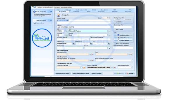 Il software per call center Teleced sullo schermo di un computer portatile